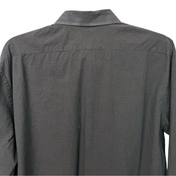 Billy Reid Slim Cut Button Down Dress Shirt Men’s Size XL Charcoal Grey Cotton - Picture 5 of 9